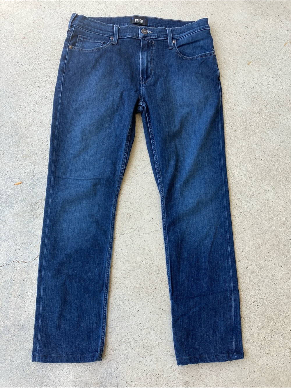 PAIGE Federalist Dark Wash Straight Leg Jeans, 32